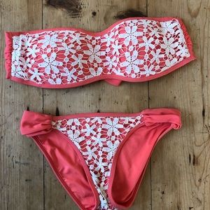 Flower print aerie bandeau bikini
